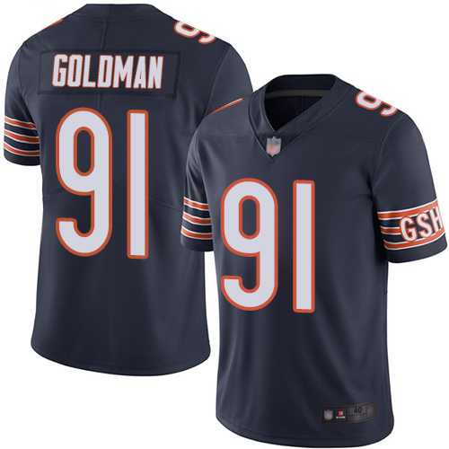 Chicago Bears Limited Navy Blue Men Eddie Goldman Home Jersey NFL Football #91 Vapor Untouchable->nfl t-shirts->Sports Accessory